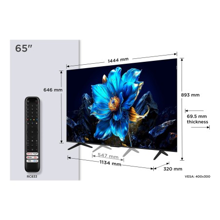 TCL 65P79K 65" 4K UHD 2160p Brushed Metal TV - Stunning Picture Quality & Sleek Design!